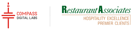 Compass Digital Labs and Restaurant Associates logos.